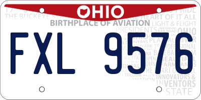 OH license plate FXL9576