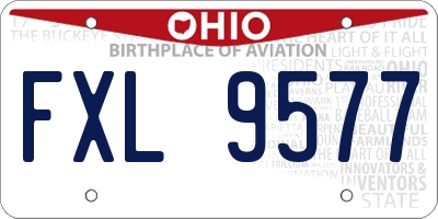 OH license plate FXL9577