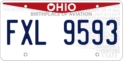 OH license plate FXL9593