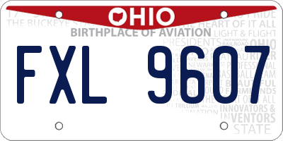 OH license plate FXL9607