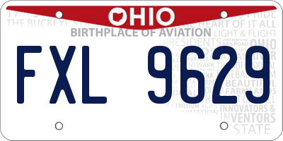 OH license plate FXL9629