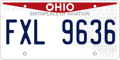 OH license plate FXL9636