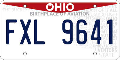 OH license plate FXL9641