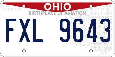 OH license plate FXL9643