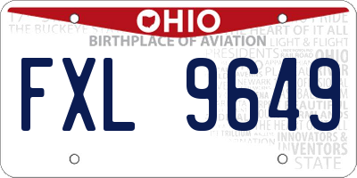 OH license plate FXL9649