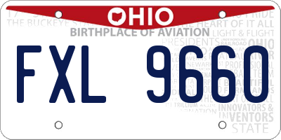 OH license plate FXL9660