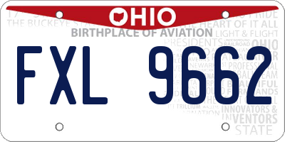 OH license plate FXL9662