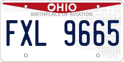 OH license plate FXL9665