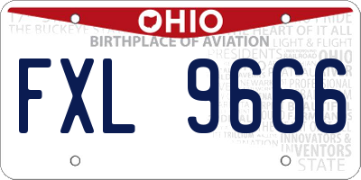 OH license plate FXL9666