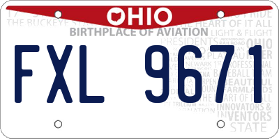 OH license plate FXL9671