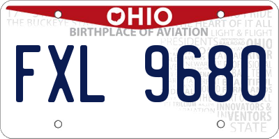 OH license plate FXL9680