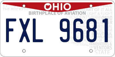 OH license plate FXL9681