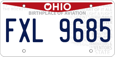 OH license plate FXL9685
