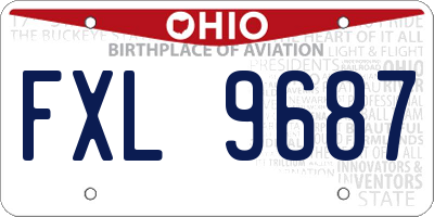 OH license plate FXL9687