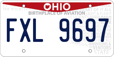 OH license plate FXL9697