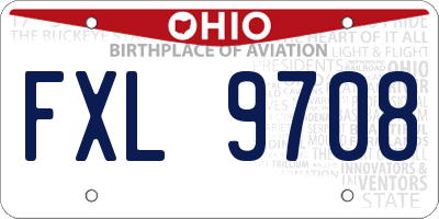 OH license plate FXL9708