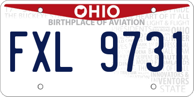 OH license plate FXL9731