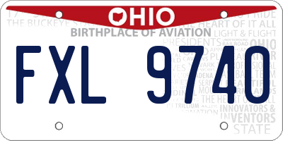 OH license plate FXL9740