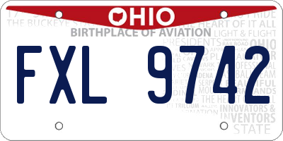OH license plate FXL9742