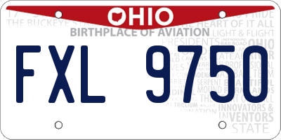 OH license plate FXL9750