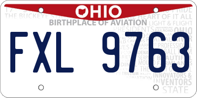 OH license plate FXL9763