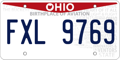 OH license plate FXL9769
