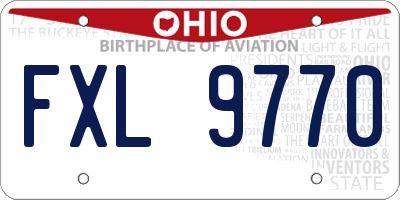 OH license plate FXL9770