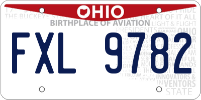 OH license plate FXL9782