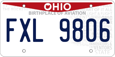 OH license plate FXL9806