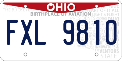 OH license plate FXL9810