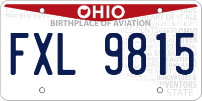 OH license plate FXL9815