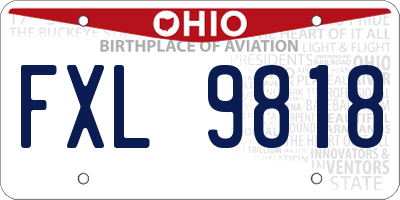 OH license plate FXL9818