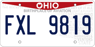OH license plate FXL9819