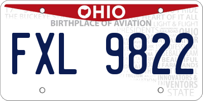OH license plate FXL9822