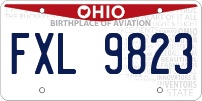 OH license plate FXL9823