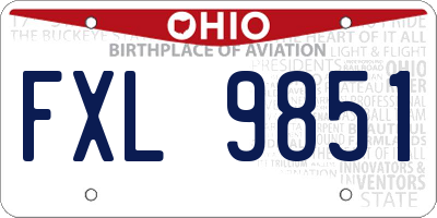 OH license plate FXL9851