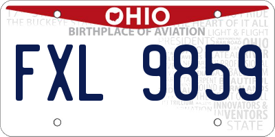 OH license plate FXL9859