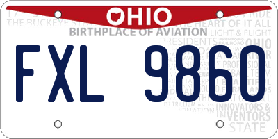 OH license plate FXL9860