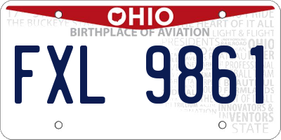 OH license plate FXL9861