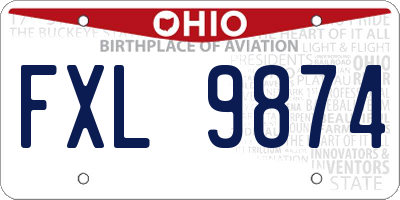 OH license plate FXL9874
