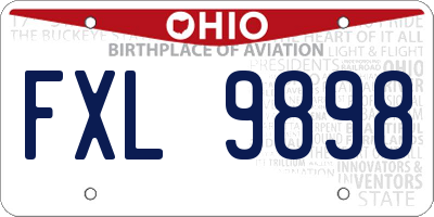 OH license plate FXL9898