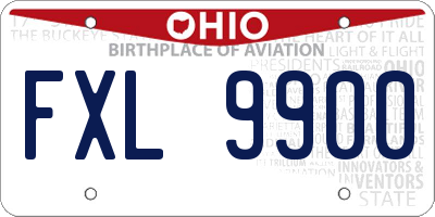 OH license plate FXL9900