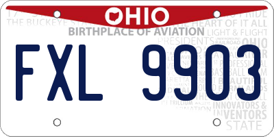 OH license plate FXL9903