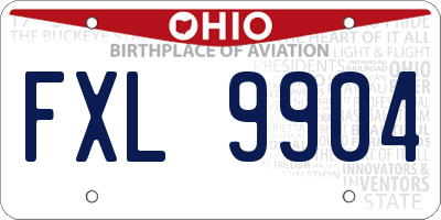 OH license plate FXL9904