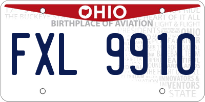 OH license plate FXL9910