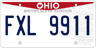 OH license plate FXL9911