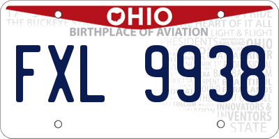 OH license plate FXL9938