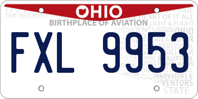 OH license plate FXL9953