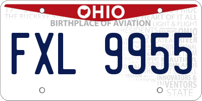 OH license plate FXL9955