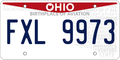 OH license plate FXL9973